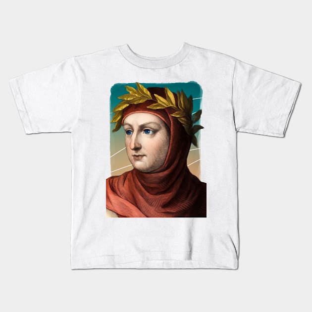 Italian Writer Giovanni Boccaccio illustration Kids T-Shirt by Litstoy 